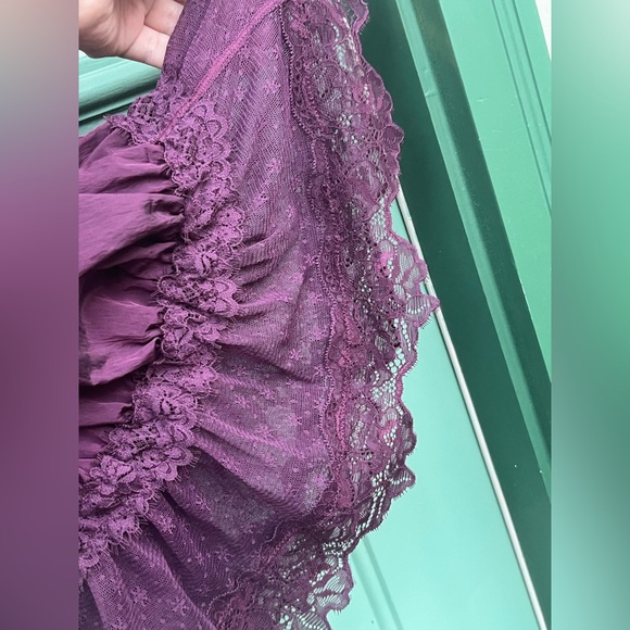 SOLD Free People Forever Young Bloomer Pants Lace Red Burgundy Precious Wine L - Picture 5 of 10